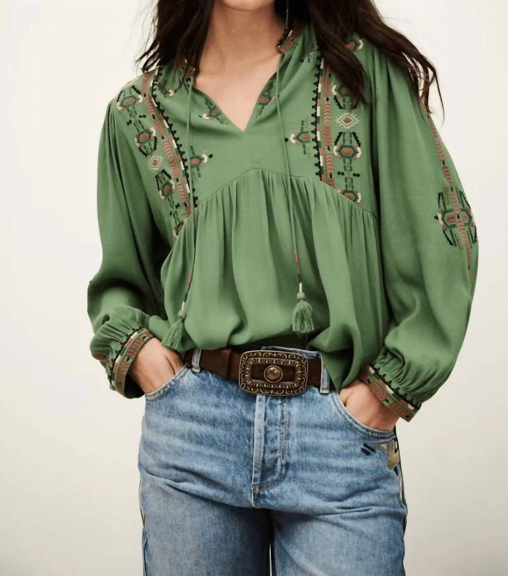 NEW BA&SH tilt blouse in green